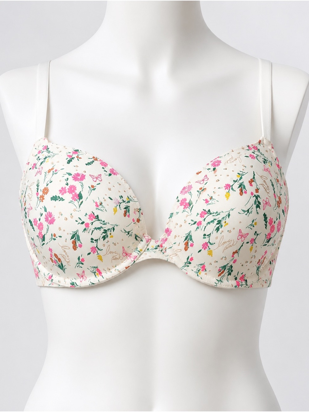 Victoria’s Secret PINK Everywhere T-Shirt Bra 40B Floral Retired Print NWOT